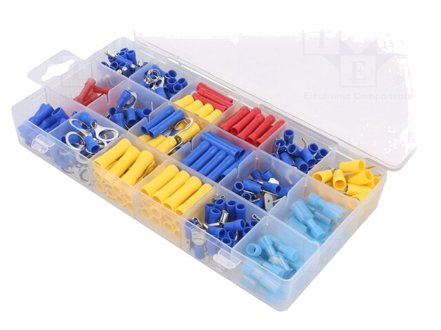 Set: connectoren; klemmen; voor draad; geïsoleerd; 360st.