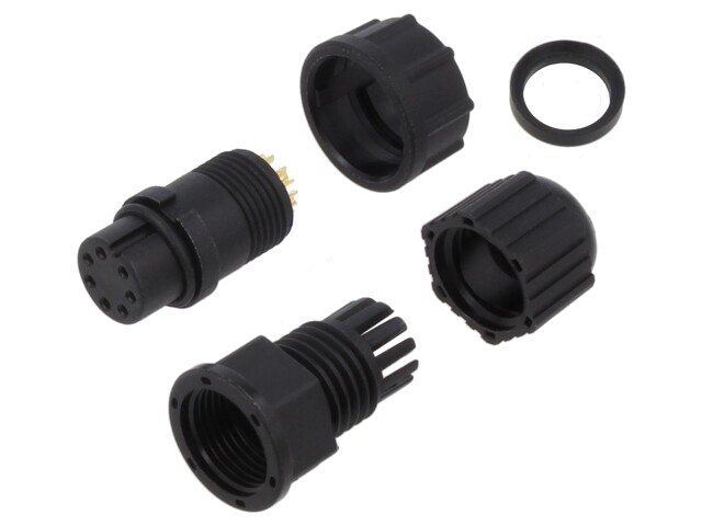 Connector: rond; stekker; maat B; vrouwelijk; PIN: 7; bajonet; 5A