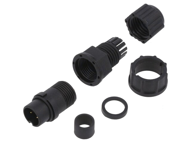 Connector: rond; stekker; maat B; mannelijk; PIN: 2; 5A; IP67; recht