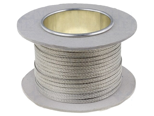Vlechtwerk; tape; Thk: 1mm; W: 3mm; 15A; Verpakking: 25m