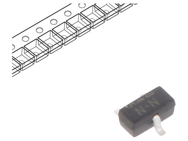 Transistor: N-MOSFET; unipolair; 60V; 0,3A; 150mW; SC75
