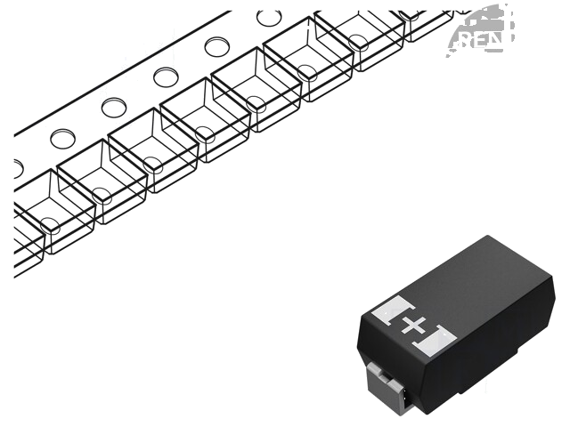 Condensator: tantaal-polymeer; 330uF; 10VDC; TPB; SMD; ±20%; 2000h