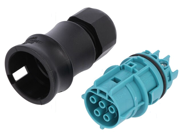 Connector: rond; stekker; RST; vrouwelijk; PIN: 5; verzilverd; 20A