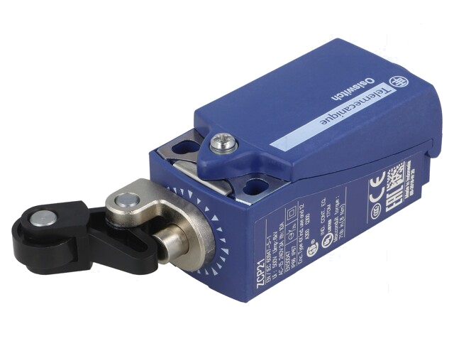 Eindschakelaar; hefboom R 22mm, kunststof rol Ø14mm; NO + NC