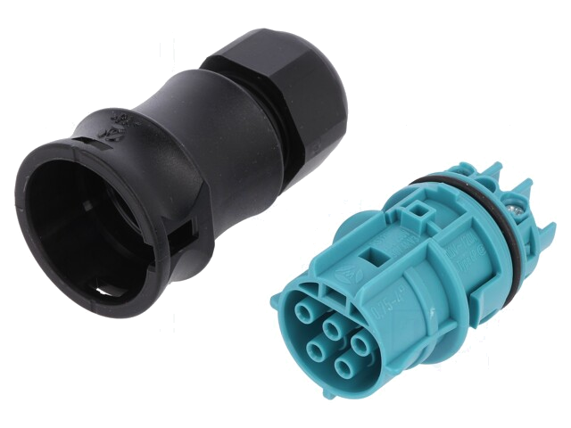 Connector: rond; stekker; RST; vrouwelijk; PIN: 5; verzilverd; 20A