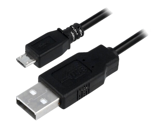 Kabel; USB-A-stekker,USB B-microstekker; vernikkeld; 1m; zwart