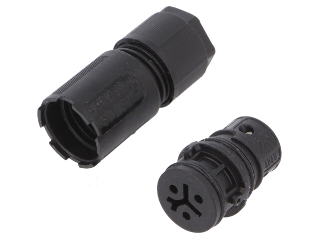 Connector: rond; stekker; RST; vrouwelijk; PIN: 3; verzilverd; 8A