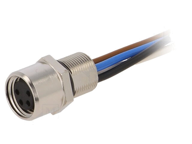 Connector: M8; vrouwelijk; PIN: 4; contact; binnendraad; 4A; 30V
