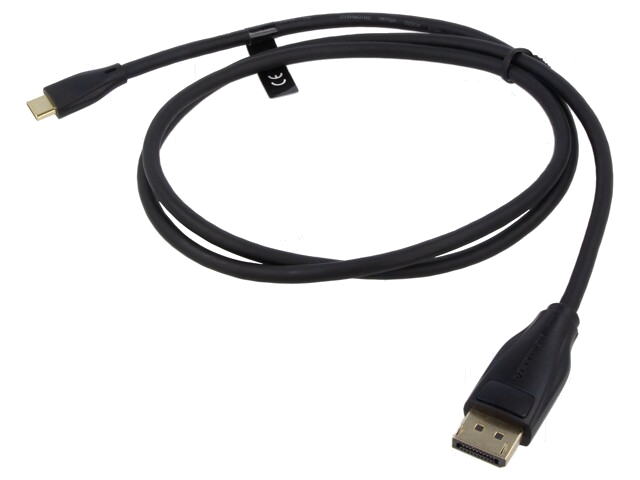 Adapter; DisplayPort-stekker,USB-C-stekker; verguld; 1m; zwart