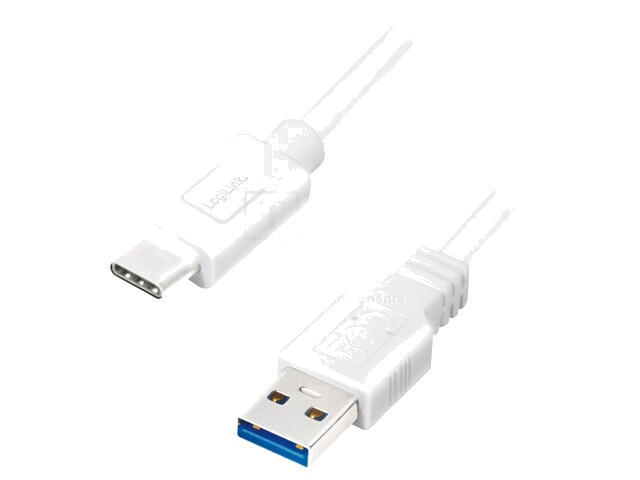Kabel; USB 3.2; USB-A-stekker,USB-C-stekker; 0,15m; wit; 5Gbps