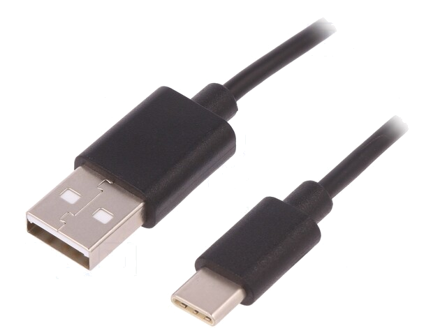 Kabel; USB 2.0; USB-A-stekker,USB-C-stekker; 0,25m