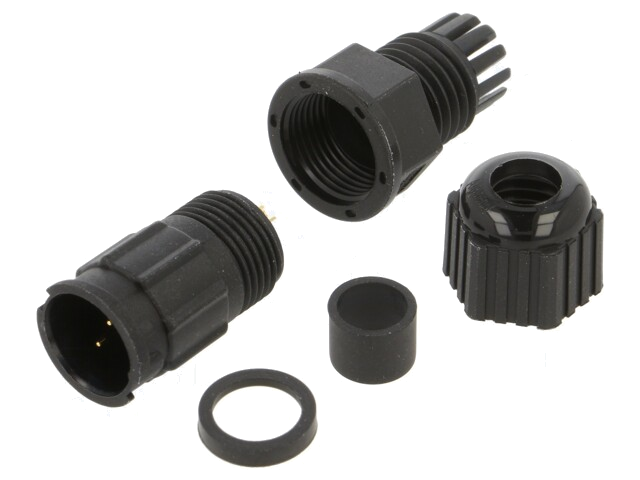 Connector: rond; stekker; maat B; mannelijk; PIN: 2; 5A; IP67; recht