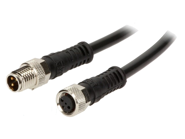 Kabel: voor sensoren/ automaten; M8-M8; mannelijk; vrouwelijk