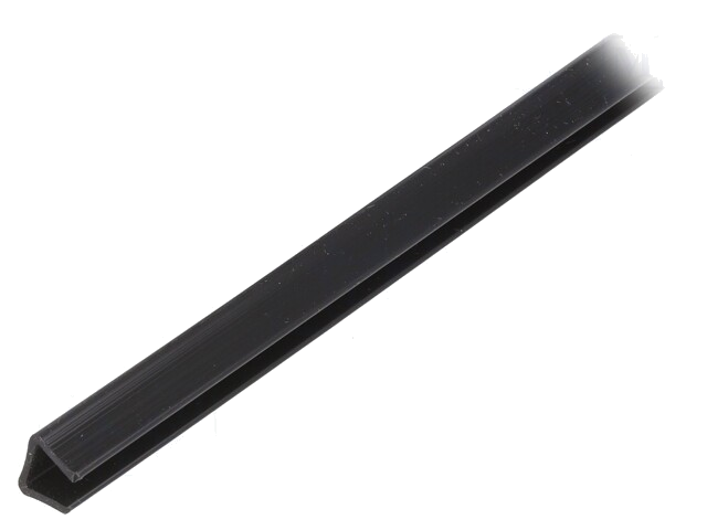 Randbescherming; polyethyleen; L: 30,5m; zwart; H: 7,6mm; W: 7,6mm