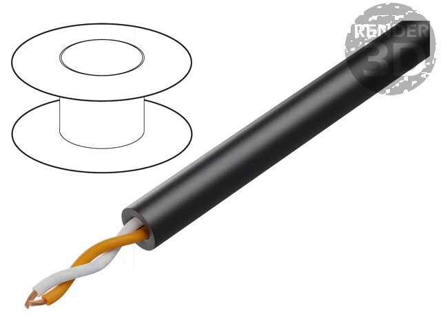 Leiding: voor luidsprekers; 2x16AWG; koord; OFC; zwart; -20÷70°C