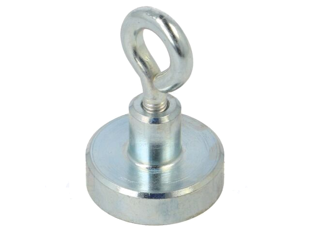 Magneet: vast; hard ferriet; 18N; 16mm; met oog