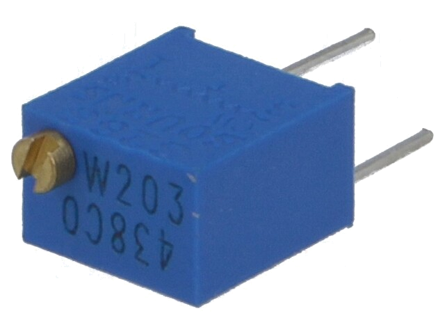 Potentiometer: montage-; meerslagen; 20kΩ; 250mW; ±10%; THT; cermet