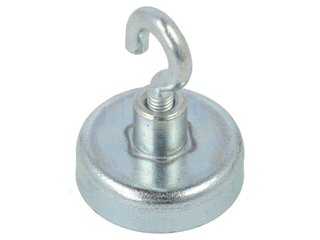 Magneet: vast; hard ferriet; 40N; 25mm; met haak