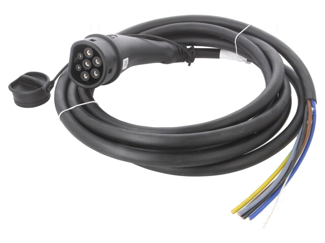 Kabel: eMobility; 1x0,5mm2,5x6mm2; 480V; 22kW; IP44; draden,Type 2