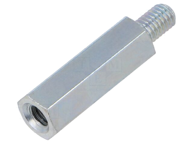 Afstandsbus met schroefdraad; 30mm; Int.schroefdraad: M6; staal