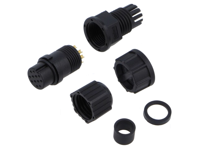 Connector: rond; stekker; maat B; vrouwelijk; PIN: 12; bajonet; 2A