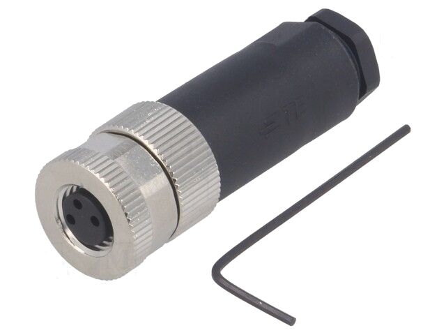 Connector: M8; vrouwelijk; PIN: 3; recht; niet afgeschermd; stekker