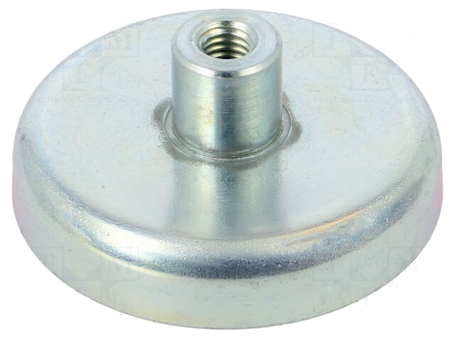 Magneet: vast; hard ferriet; 180N; Ø: 47mm; H: 20,5mm; staal