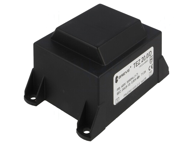 Transformator: ingegoten; 20VA; 400VAC; 24V; 833,3mA; PCB; IP00
