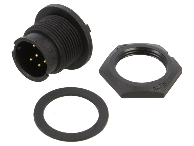 Connector: rond; contact; maat B; mannelijk; PIN: 6; bajonet; 5A