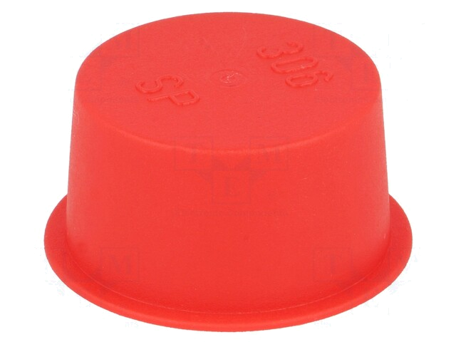 Afdekdopje; Lichaam: rood; Buitendiam: 37,8mm; H: 16,8mm; Mat: LDPE