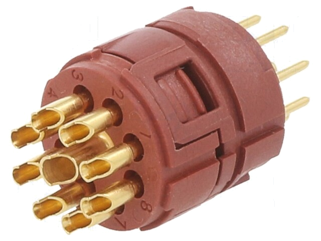 Connector: M23; contactinzetstuk; PIN: 9(8+1); solderen; 7A,20A