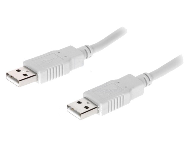 Kabel; USB 2.0; USB-A-stekker,aan beide zijden; 1,8m; grijs