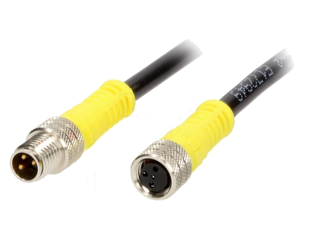 Kabel: voor sensoren/ automaten; M8-M8; mannelijk; vrouwelijk