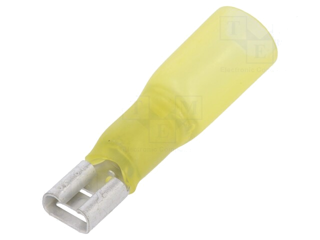 Connector: vlak; 6,3mm; 0,8mm; vrouwelijk; 4÷6mm2; klemmen; geel
