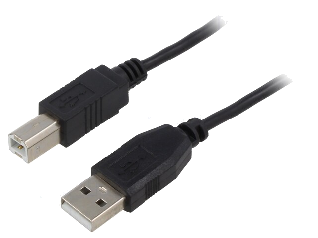 Kabel; USB 2.0; USB-A-stekker,USB-B-stekker; 5m; zwart