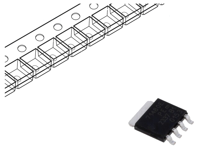 Transistor: N-MOSFET; unipolair; 80V; 46A; Idm: 259A; 147W