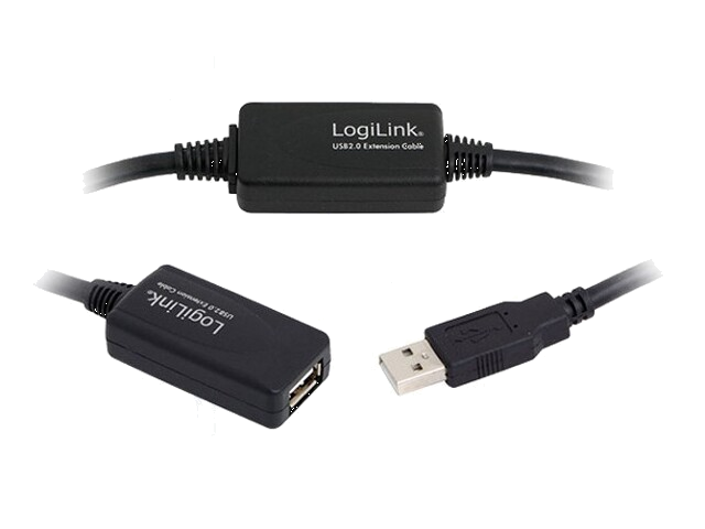USB repeater; USB 2.0; USB-A aansluiting,USB-A-stekker; 25m