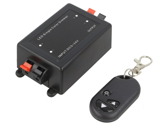 Besturing LED; dimfunctie; Ch: 1; 8A; zwart; Uvoed: 12VDC,24VDC